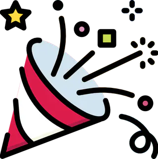Dibujo de confeti de fiesta